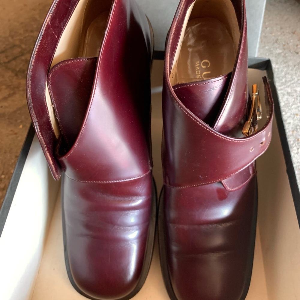 Gucci burgundy leather ankle boots - Picture 6 of 7